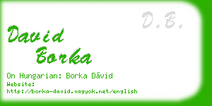 david borka business card